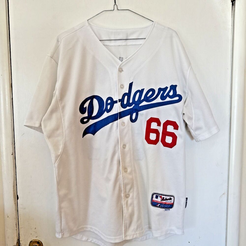 Majestic Los Angeles Dodgers Yasiel Puig #66 Jersey White Cool Base Men’s 52 XL